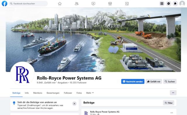 Rolls-Royce hat 10.355 Follower auf Facebook.